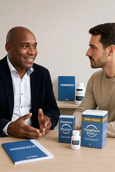 Bespreking van therapeut en client in de praktijkruimte